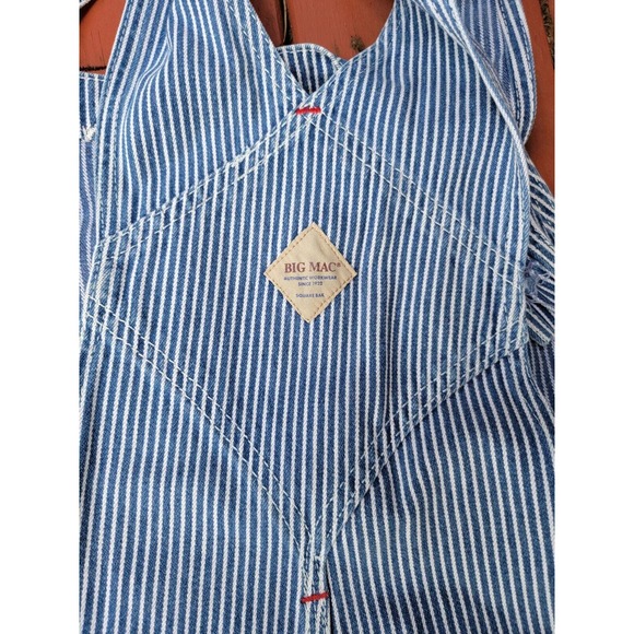 Vintage BIG MAC jc penneys Square Bak Overalls Hickory Stripe 44X 30 made in usa - Picture 12 of 13